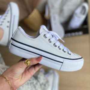 All Star Plataforma Branco Courino