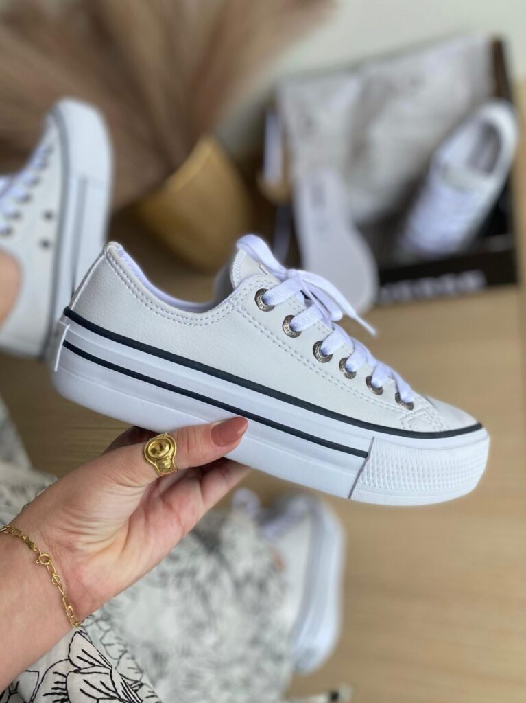 All Star Plataforma Branco Courino